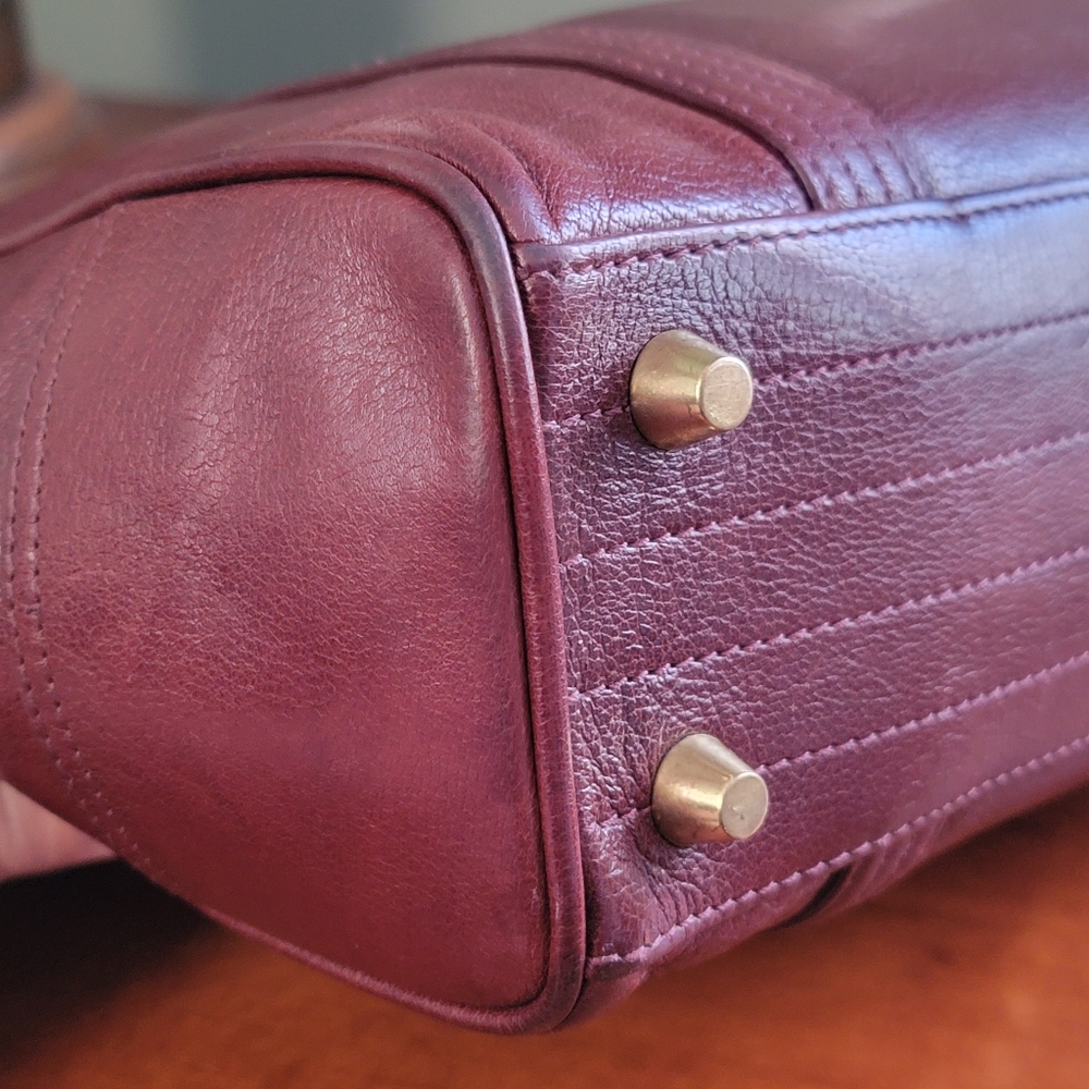 Coach 9704 Buffalo Hide Paper Bag Tote Mahogany Brown Leather Vintage Bag - Picture 6 of 16